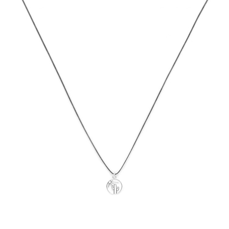 Bronwen Tiny Charm Necklace - Contour Desert, Silver - Image 3